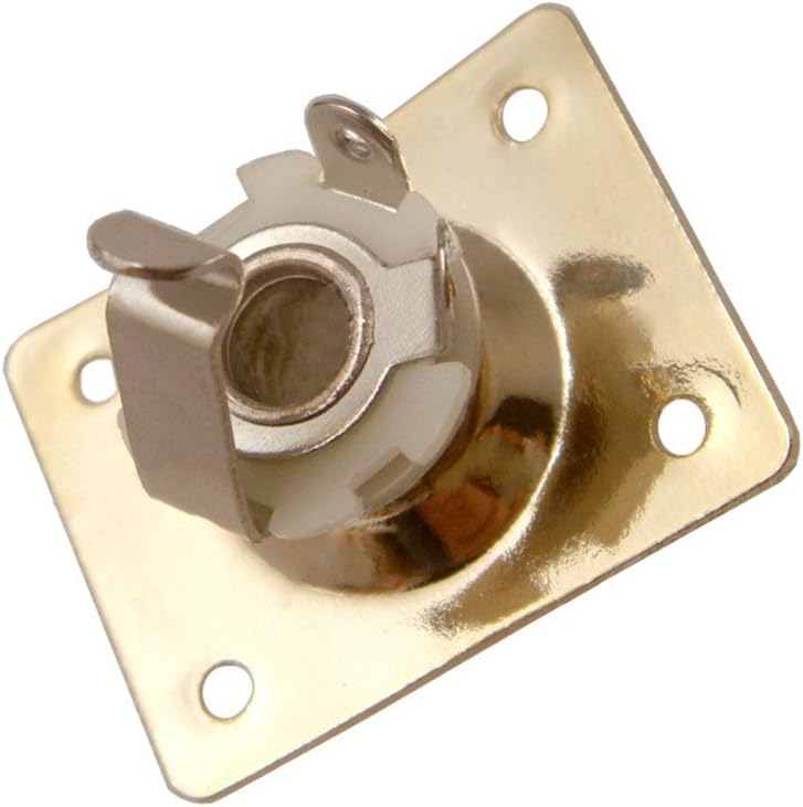 JD.Moon Square Metal 1/4 Output Jack Plate Input Jack Socket for Electric Guitar Bass (Gold) - Image 2
